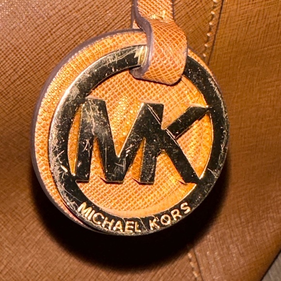 Michael Kors Genuine Leather Brown Tote Bag - Picture 3 of 6